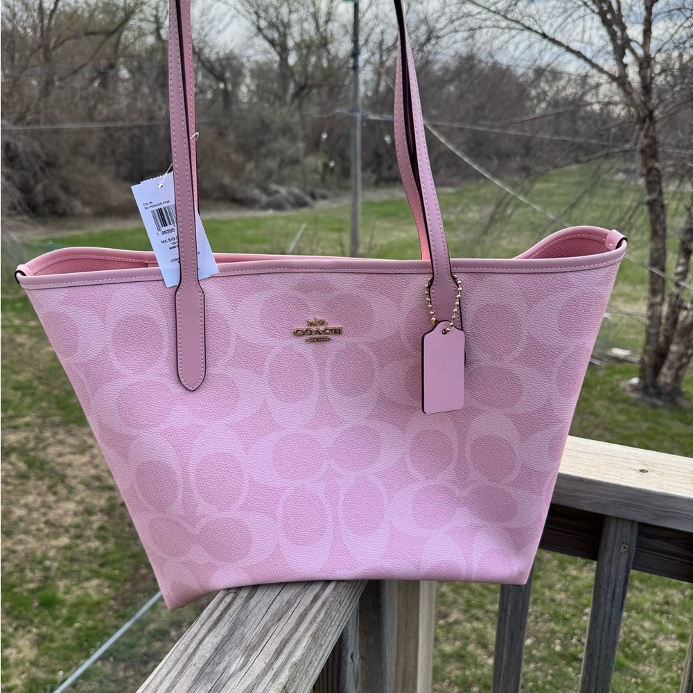 SOLD - Coach Powder Pink Large City Tote Bag